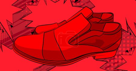 Ilustración de Zapatos elegantes de la historieta, ropa formal del cómic. Diseño de arte pop retro vector cómics. - Imagen libre de derechos