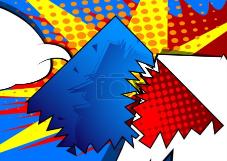 Illustration for Cartoon Cool Backgrounds, comic book backdrop. Retro vector comics pop art design. - Royalty Free Image