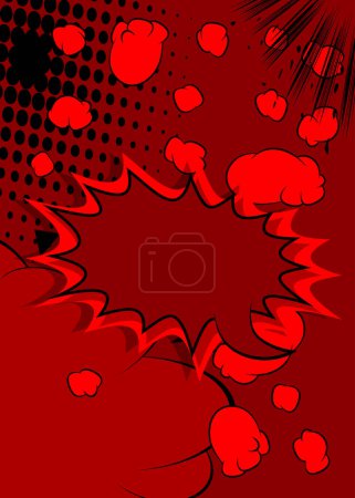 Illustration for Red and black cartoon backdrop, comic book background. Retro vector comics pop art design. - Royalty Free Image