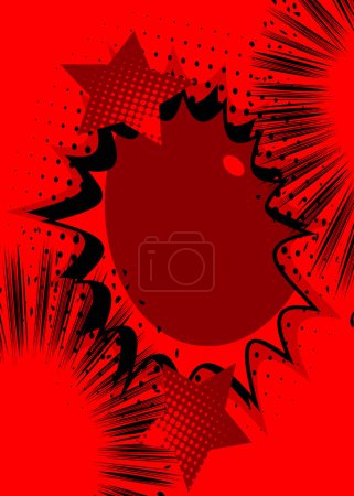 Illustration for Red and black cartoon backdrop, comic book background. Retro vector comics pop art design. - Royalty Free Image