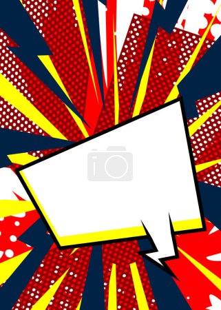 Illustration for Super Cartoon Abstract Background, comic book speech bubble backdrop. Retro vector comics pop art design illustration. - Royalty Free Image