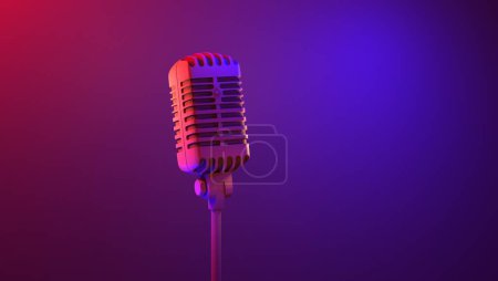 Photo for Vintage microphone. 3D render - Royalty Free Image