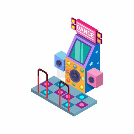 Ilustración de Arcade dance game machine symbol isometric illustration vector - Imagen libre de derechos