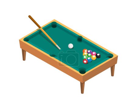 Illustration for Billiard table isometric object illustration vector - Royalty Free Image