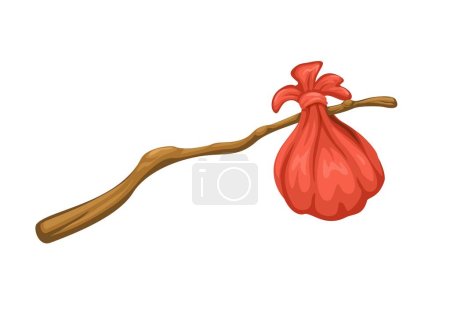 Illustration for Bindle Stick Runaway or Hobo Mascot Cartoon Symbol illustration Vector - Royalty Free Image