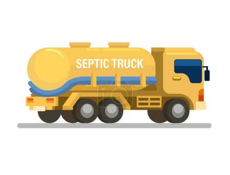 Septic Tank Vacuum Service Truck illustration Vector
