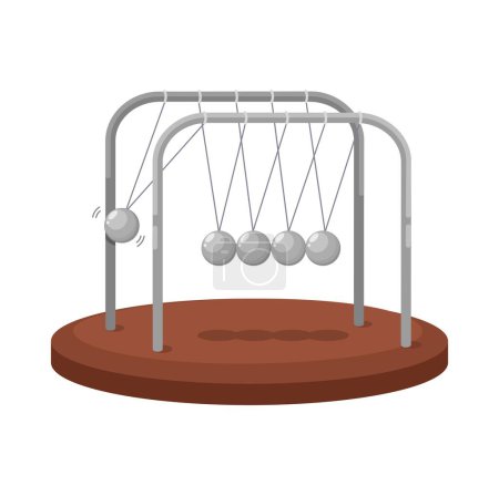 Illustration for Newton Cradle Pendulum Balls Cartoon illustration Vector - Royalty Free Image