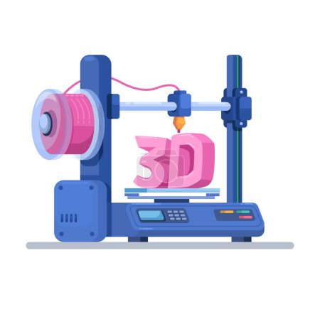 Illustration for 3D Printer Device Cartoon Illustration Vector - Royalty Free Image