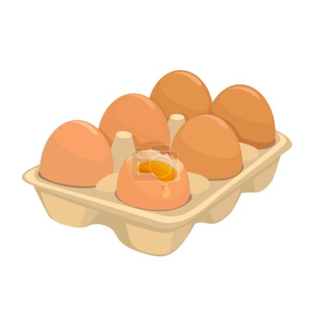 Illustration for Egg In Box Cartoon Illustration Vector - Royalty Free Image