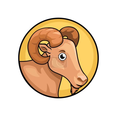 Goat Farm Animal Mascot Cartoon Illustration Vector