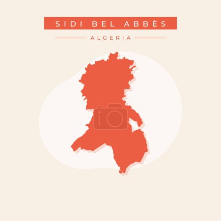 Karte der Provinz Sidi Bel Abbes, Verwaltungseinheit Algeriens.