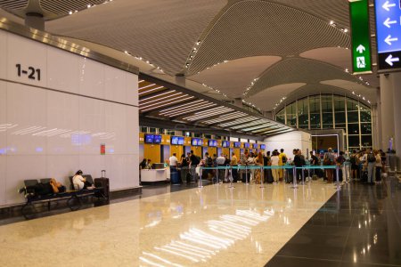 Photo for TURKEY, ISTANBUL, 9 AUGUST, 2022: Modern Istanbul International airport interior, Istanbul. Turkey - Royalty Free Image