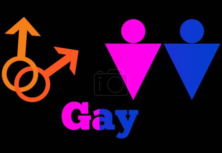Foto de Una Orientación Sexual Gay Icono Símbolo Forma Signo Logo Sitio Web Género Concepto Sexual Página Web Botón Diseño Pictogramas Interfaz de Usuario Arte Ilustración Infografías - Imagen libre de derechos