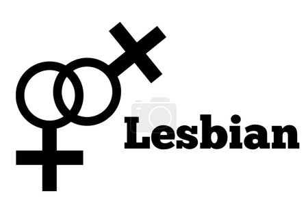 Eine lesbische sexuelle Orientierung Symbol Silhouette Stil Form Zeichen Logo Website Geschlecht Sexuelles Konzept Web-Seite Schaltfläche Design Piktogramme Benutzeroberfläche Kunst Illustration
