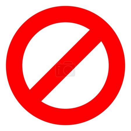 A No Advertencia Stop Ban Peligro Prohibido Peligro Prohibido Restringir Icono Símbolo Canto Círculo Forma Color Rojo 