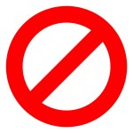 A No Warning Stop Ban Danger Forbidden Prohibited Hazard Restrict Icon Symbol Sing Circle Shape Red Color