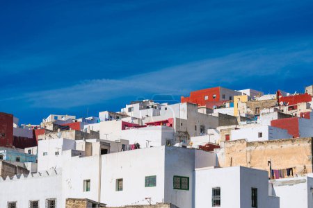 Architecture in North Africa, a group of residential buildings in the traditional district of the city, Tetouan, Morocco