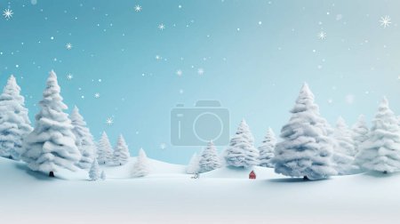 Foto de Adorno de paisaje de Navidad hecho de papel, ilustración de pancarta - Imagen libre de derechos