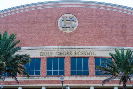 Photo for NEW ORLEANS, LA, USA - JANUARY 1, 2023: Front of main building of Holy Cross School on Paris Avenue - Royalty Free Image