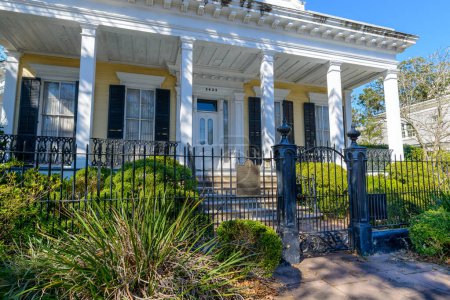 Photo for NEW ORLEANS, LA, USA - JANUARY 15, 2023: Front of the historic Adams-Jones House in the Garden District - Royalty Free Image