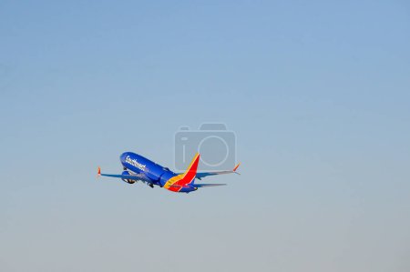 Photo for NEW ORLEANS, LA, USA - APRIL 30, 2024: Southwest Airlines passenger jet takes off from Louis Armstrong International Airport - Royalty Free Image