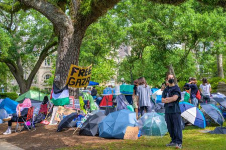 Téléchargez les photos : NEW ORLEANS, LA, USA - 30 AVRIL 2024 : Des manifestants pro-palestiniens campent à l'Université de Tulane - en image libre de droit