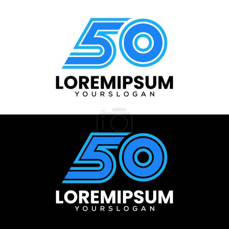 Ilustración de Número 50 logo diseño vector - Imagen libre de derechos