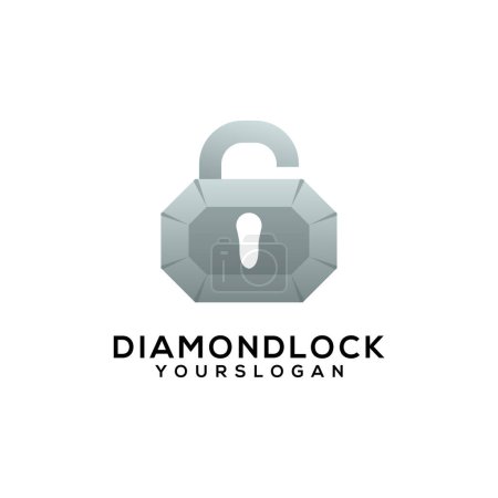 Illustration for Diamond lock gradient logo design - Royalty Free Image