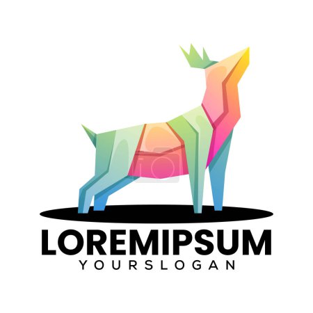 Illustration for Deer colorful gradient logo design - Royalty Free Image