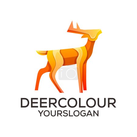 deer colorful logo design vector