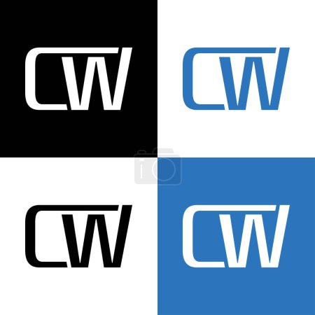 Buchstabe cw kreatives Logo Design