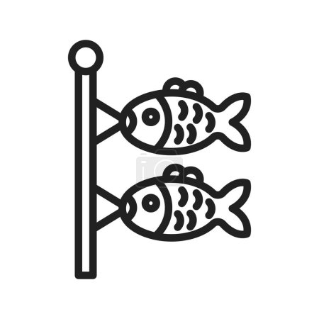 Illustration for Carp Streamer icon vector image. Suitable for mobile application web application and print media. - Royalty Free Image