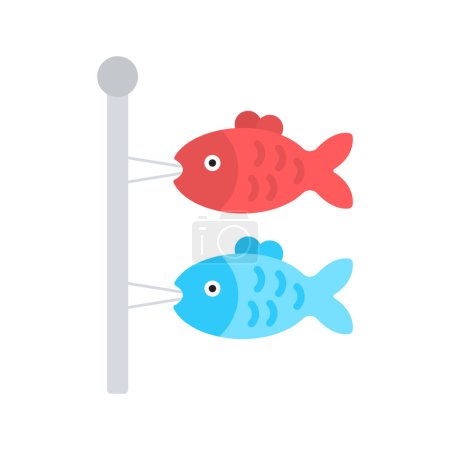 Illustration for Carp Streamer icon vector image. Suitable for mobile application web application and print media. - Royalty Free Image