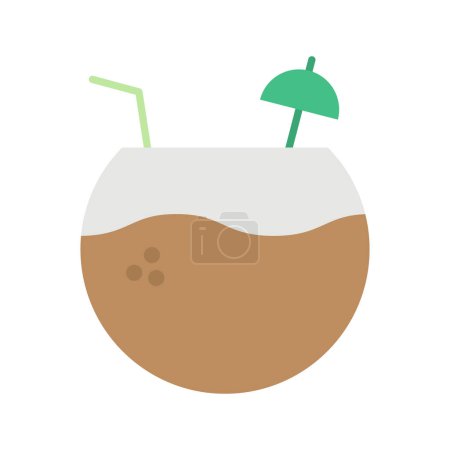 Illustration for Tropical Drink icon vector image. Suitable for mobile application web application and print media. - Royalty Free Image