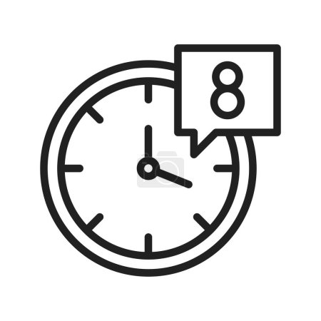 Illustration for Working Hours icon vector image. Suitable for mobile application web application and print media. - Royalty Free Image