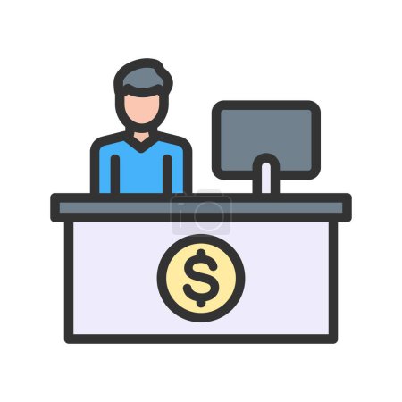 Ilustración de Cash Counter icono imagen vectorial. Adecuado para aplicaciones móviles aplicación web y medios de impresión. - Imagen libre de derechos