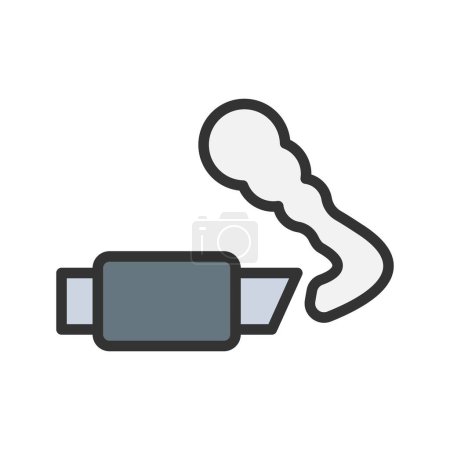 Illustration for Exhaust Pipe icon vector image. Suitable for mobile application web application and print media. - Royalty Free Image