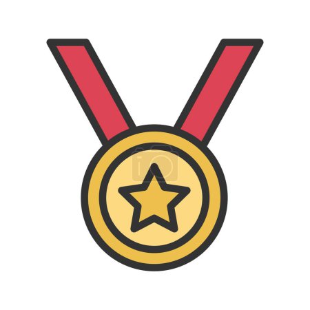 Illustration for Medal icon vector image. Suitable for mobile application web application and print media. - Royalty Free Image