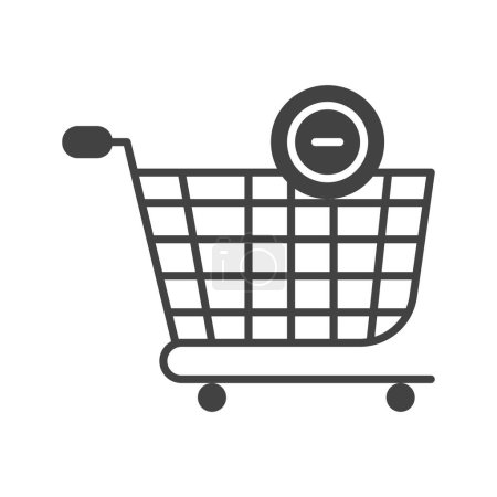 Illustration for Remove From The Cart Icon image. Suitable for mobile application. - Royalty Free Image