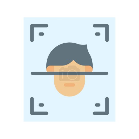 Illustration for Face Scan Icon image. Suitable for mobile application. - Royalty Free Image