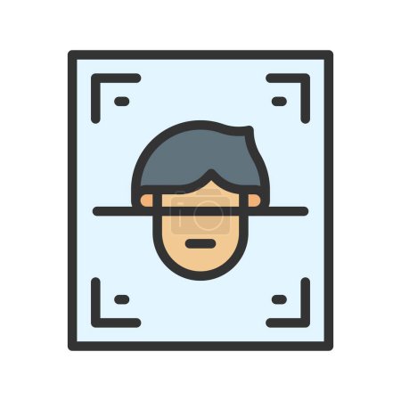 Illustration for Face Scan Icon image. Suitable for mobile application. - Royalty Free Image
