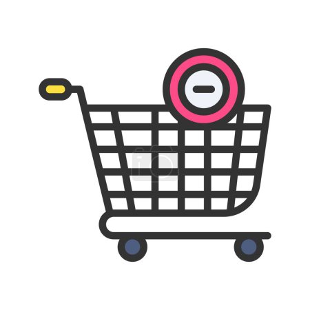 Illustration for Remove From The Cart Icon image. Suitable for mobile application. - Royalty Free Image