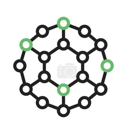 Imagen del icono de nanopartícula. Adecuado para aplicaciones móviles.