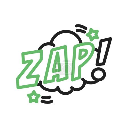 Ilustración de Zap Bubble icono de la imagen. Adecuado para aplicaciones móviles. - Imagen libre de derechos