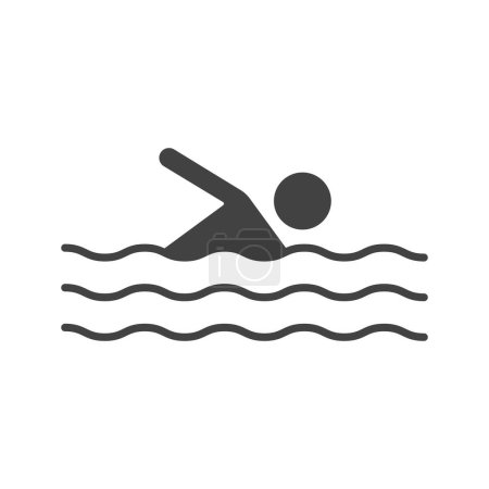 Person Schwimmen Symbolvektorbild. Geeignet für mobile Applikationen und Printmedien.