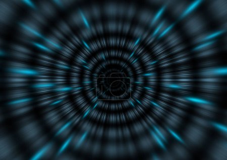 Foto de Túnel de Tecnología Digital, líneas de alta tecnología. Movimiento de velocidad abstracto borroso movimiento hacia el agujero negro oscuro. Senderos de luz, tecnología rápida de fondo. - Imagen libre de derechos