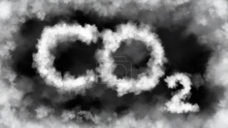 Nube de CO2 sobre fondo oscuro, dióxido de carbono, concepto de cambio climático