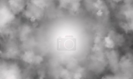 Foto de White fluffy clouds with bright light shining out from the center background. - Imagen libre de derechos