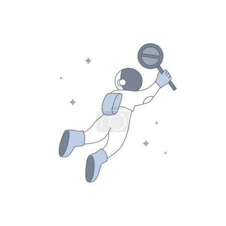 Astronaut oder Kosmonaut schwebt mit nichts gefunden Fehlermeldung leeren Zustand ui Element Illustration