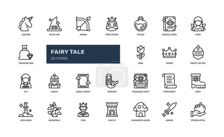fairy tale legend folklore detailed outline line icon ser